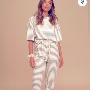 Lulus Toby heart ginger striped matching set